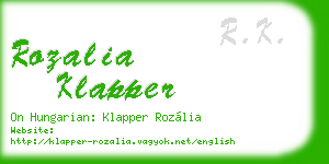 rozalia klapper business card